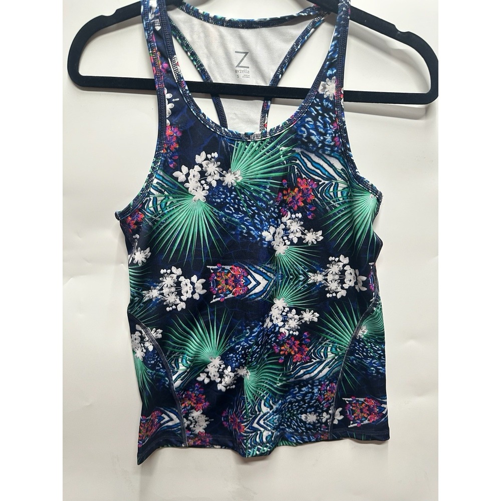 Z‎ by Zella Floral Racerback Tank Top Active Womens Size Small Workout Gym